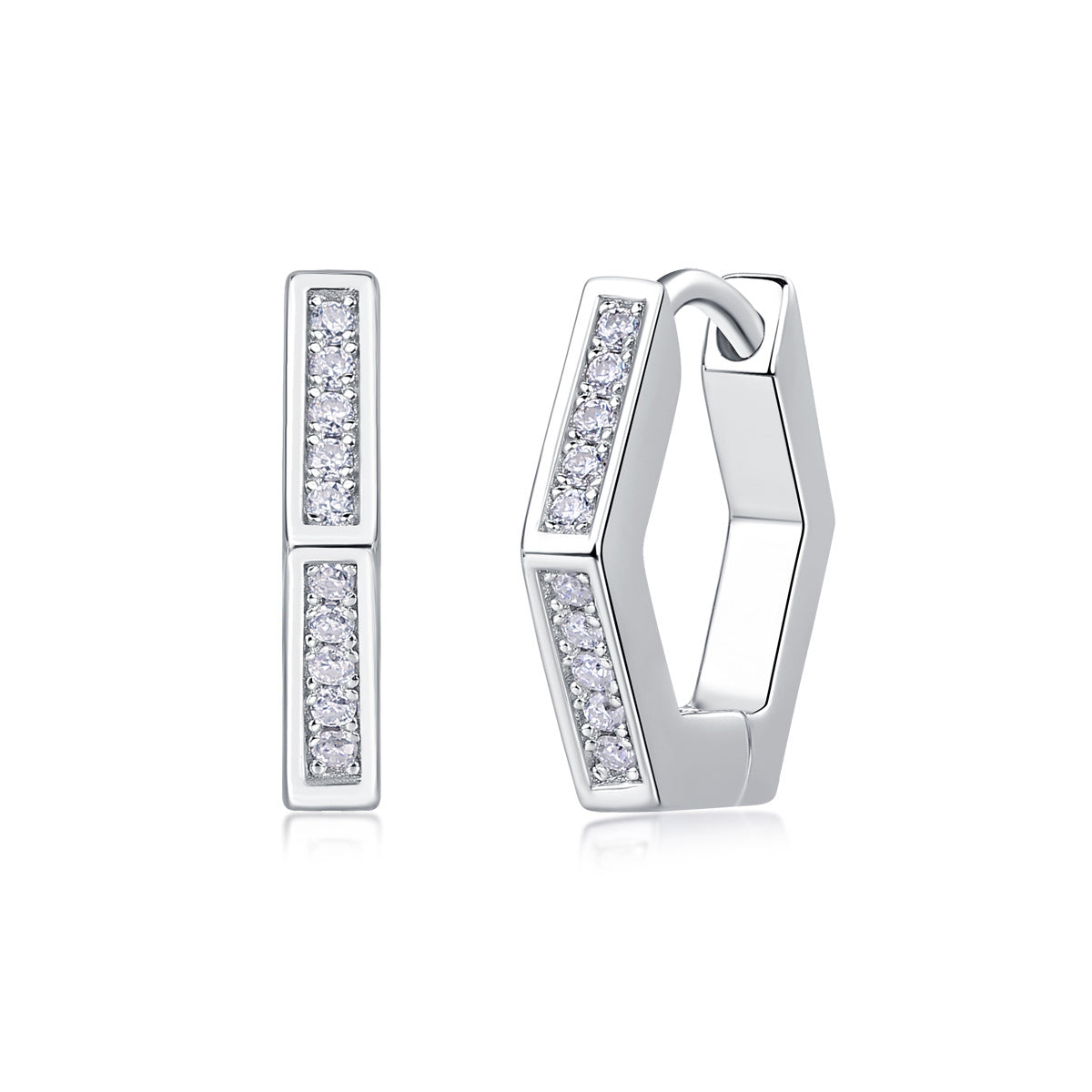 Celestial Spark – Moissanite Sterling Silver Stud Earrings