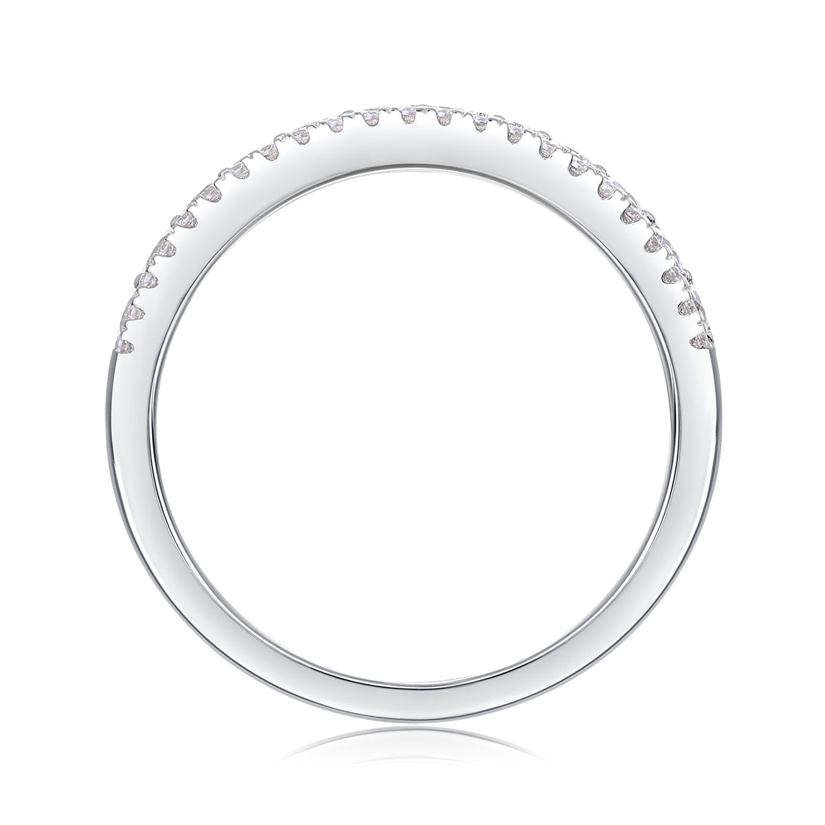 Radiant Waves – Multi-Row Moissanite Silver Ring