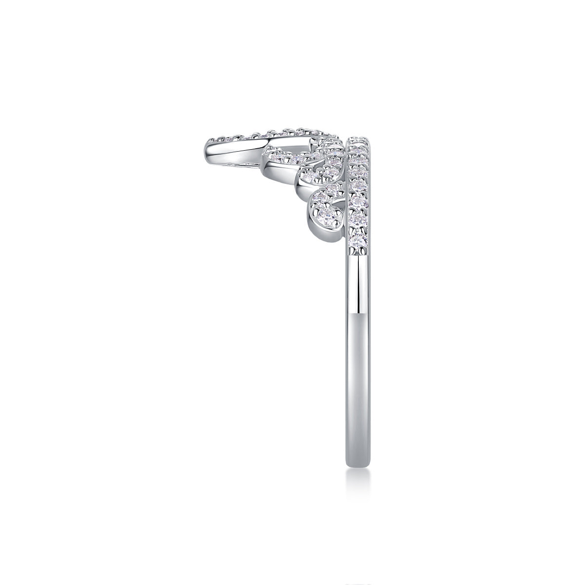 Regal Radiance – Moissanite Silver Crown Ring