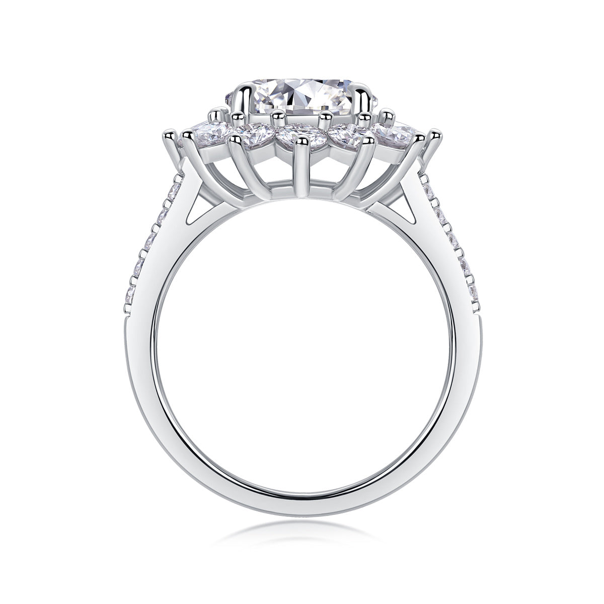 Sunflower - Moissanite Silver Ring