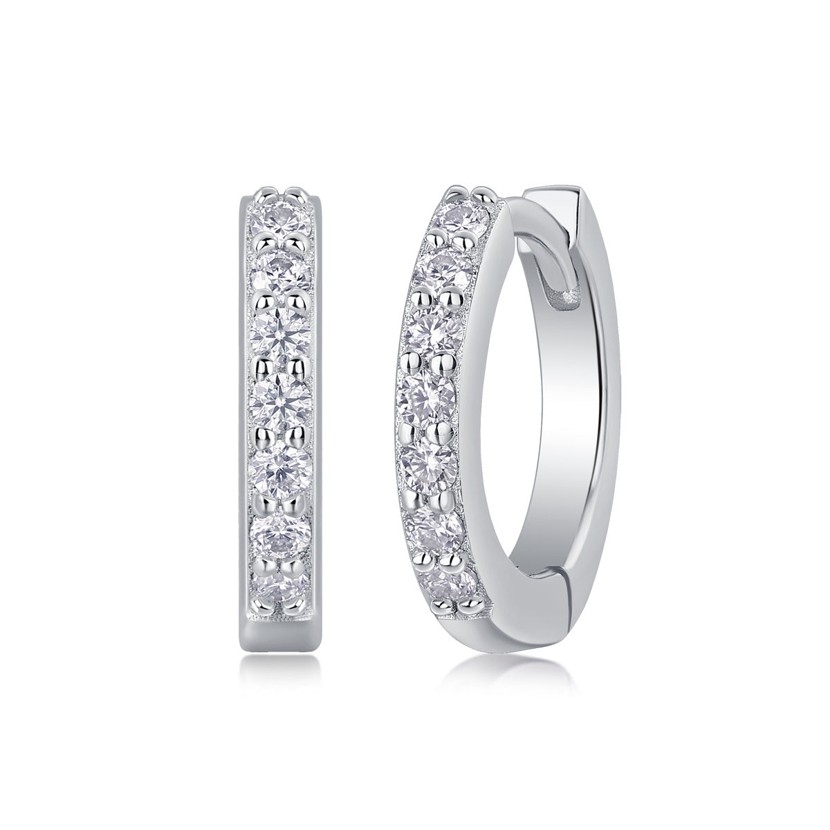 Radiant Resolve – Moissanite Silver Earrings