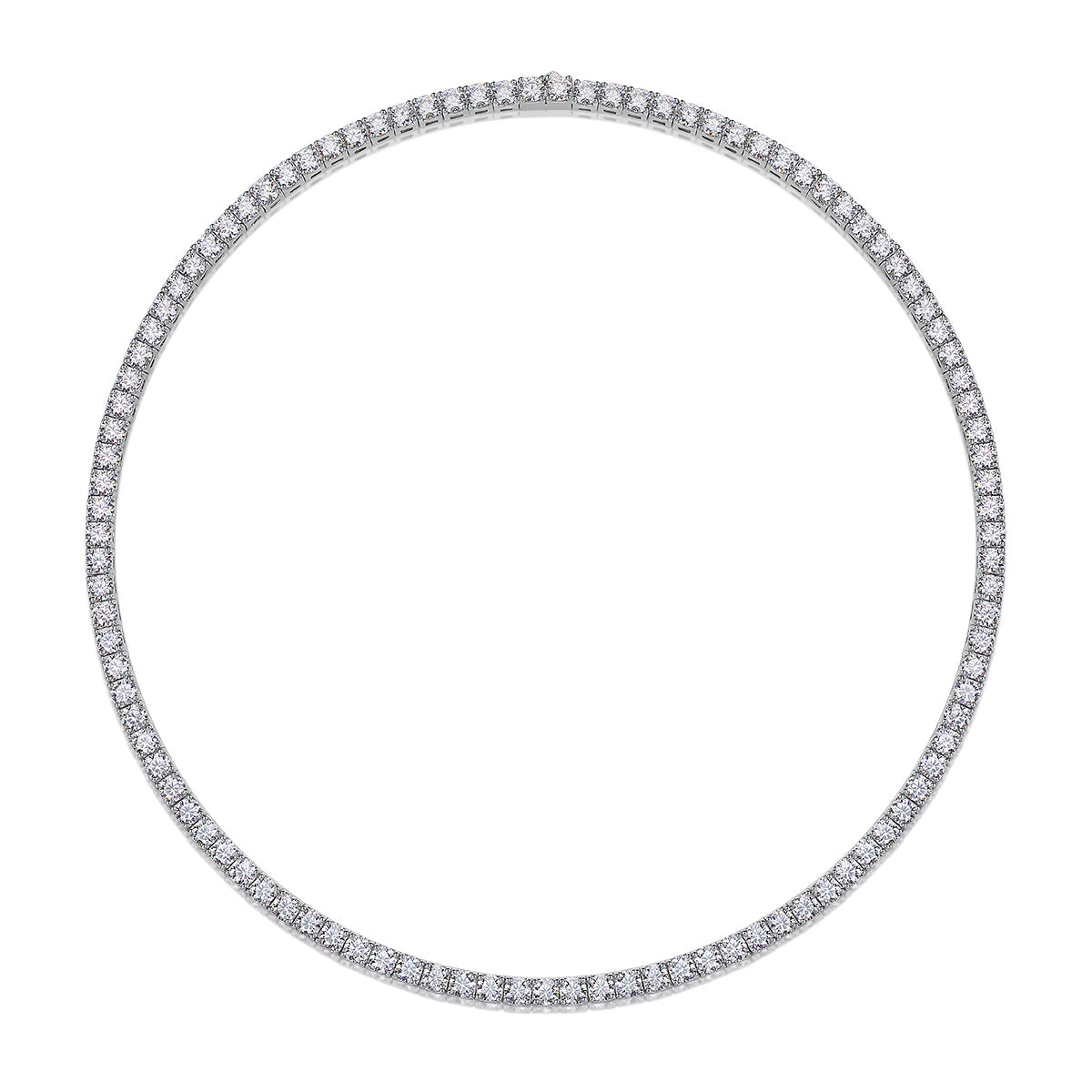 Celestial Stream – Silver Moissanite Necklace