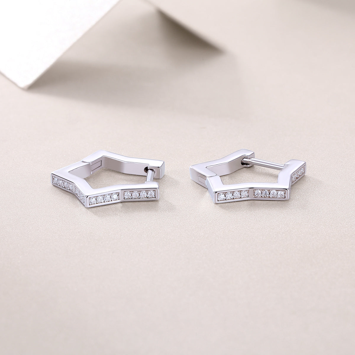Cosmic Drift – Moissanite Silver Earrings