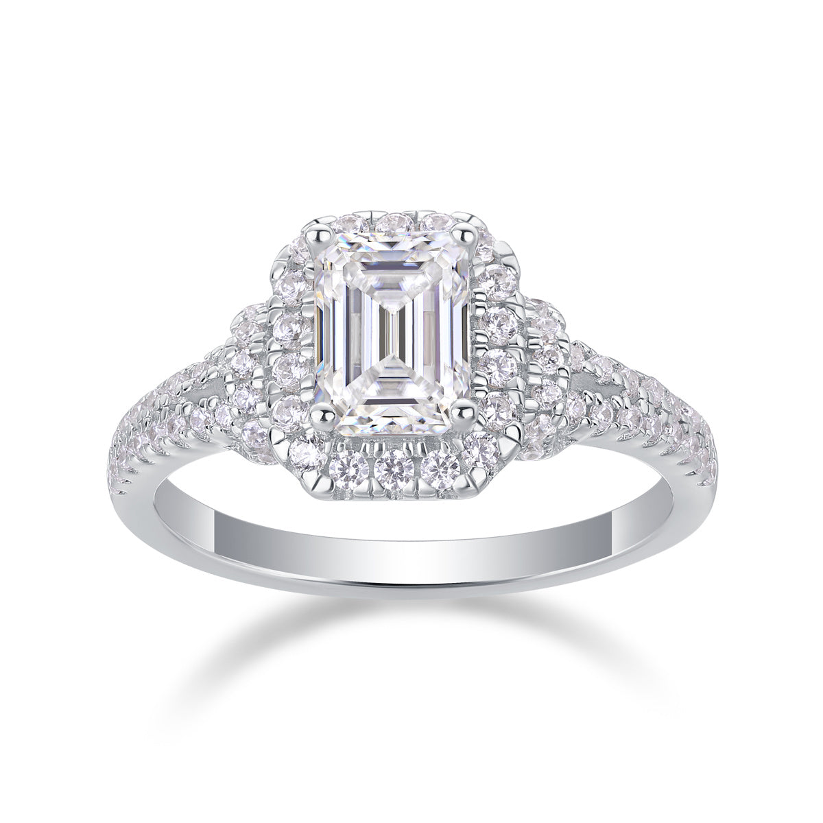 Luminous Cube – Moissanite Silver Ring