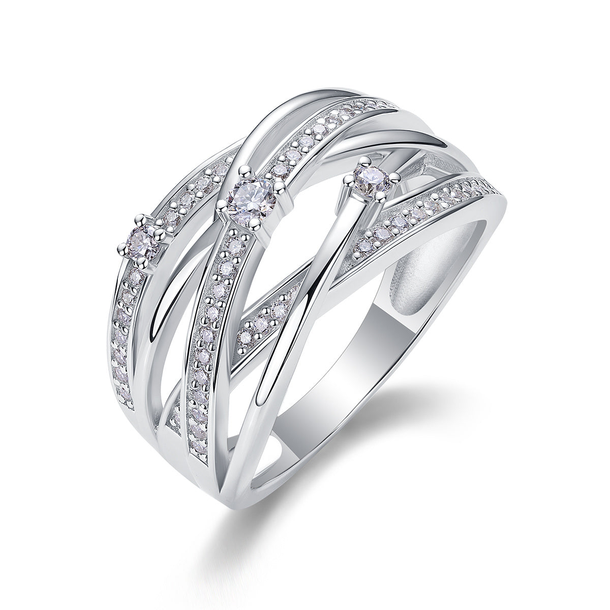 Celestial Glow – Moissanite Silver Ring