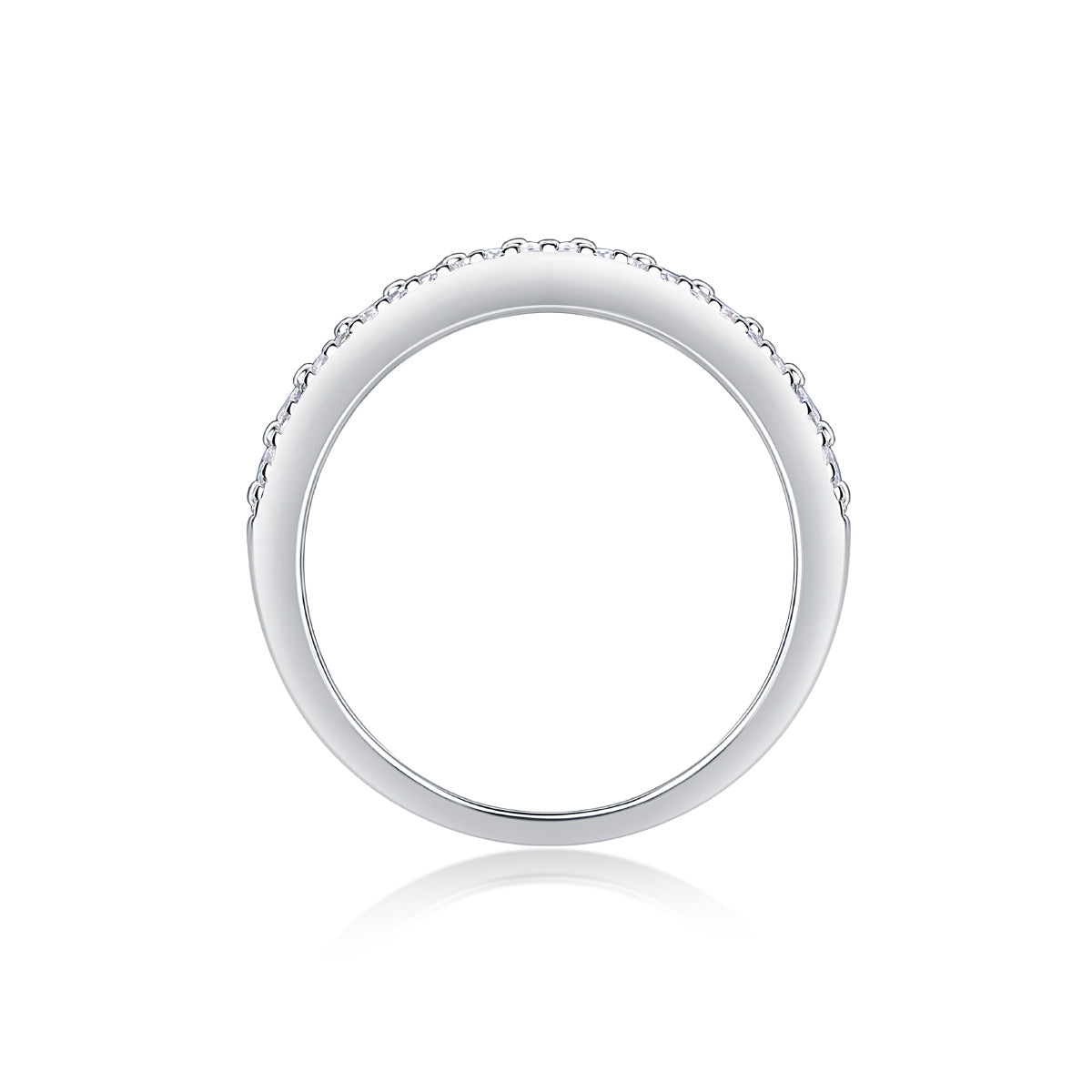 Starlit Harmony – Multi-Row Moissanite Silver Ring