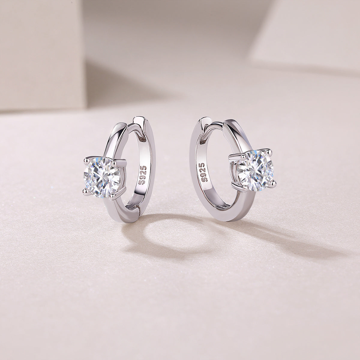 Heart’s Whisper – Moissanite Silver Earrings