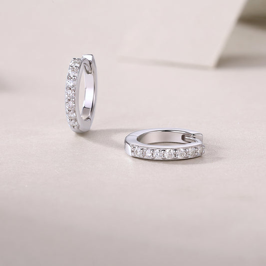 Radiant Resolve – Moissanite Silver Earrings