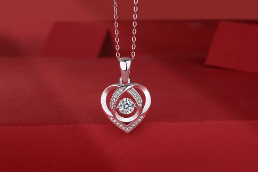 Eternal Heart – Silver Moissanite Pendant Necklace