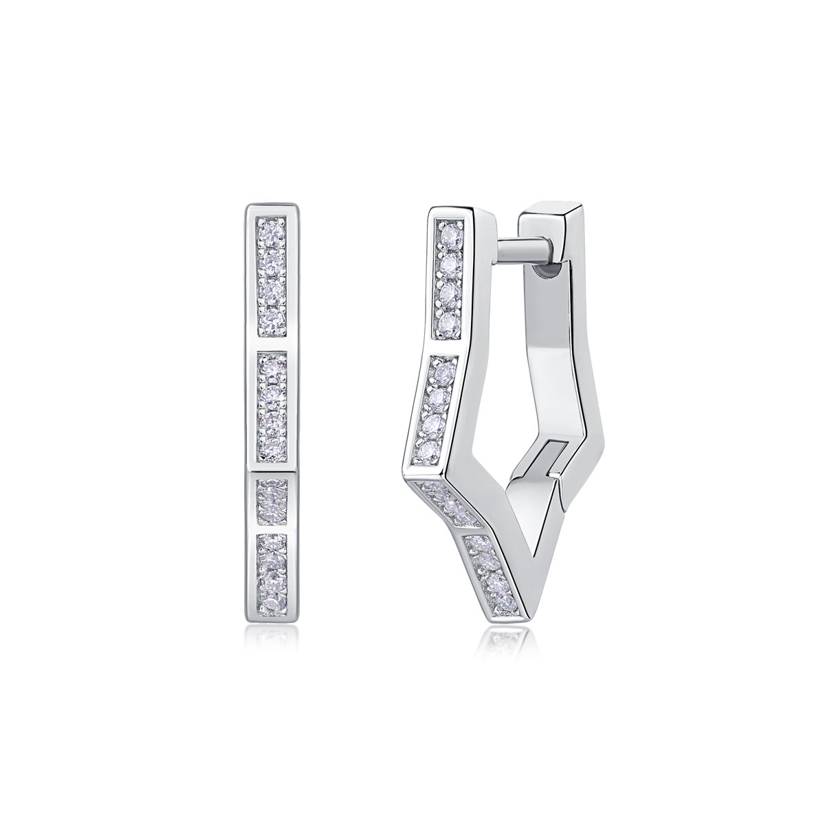 Cosmic Drift – Moissanite Silver Earrings