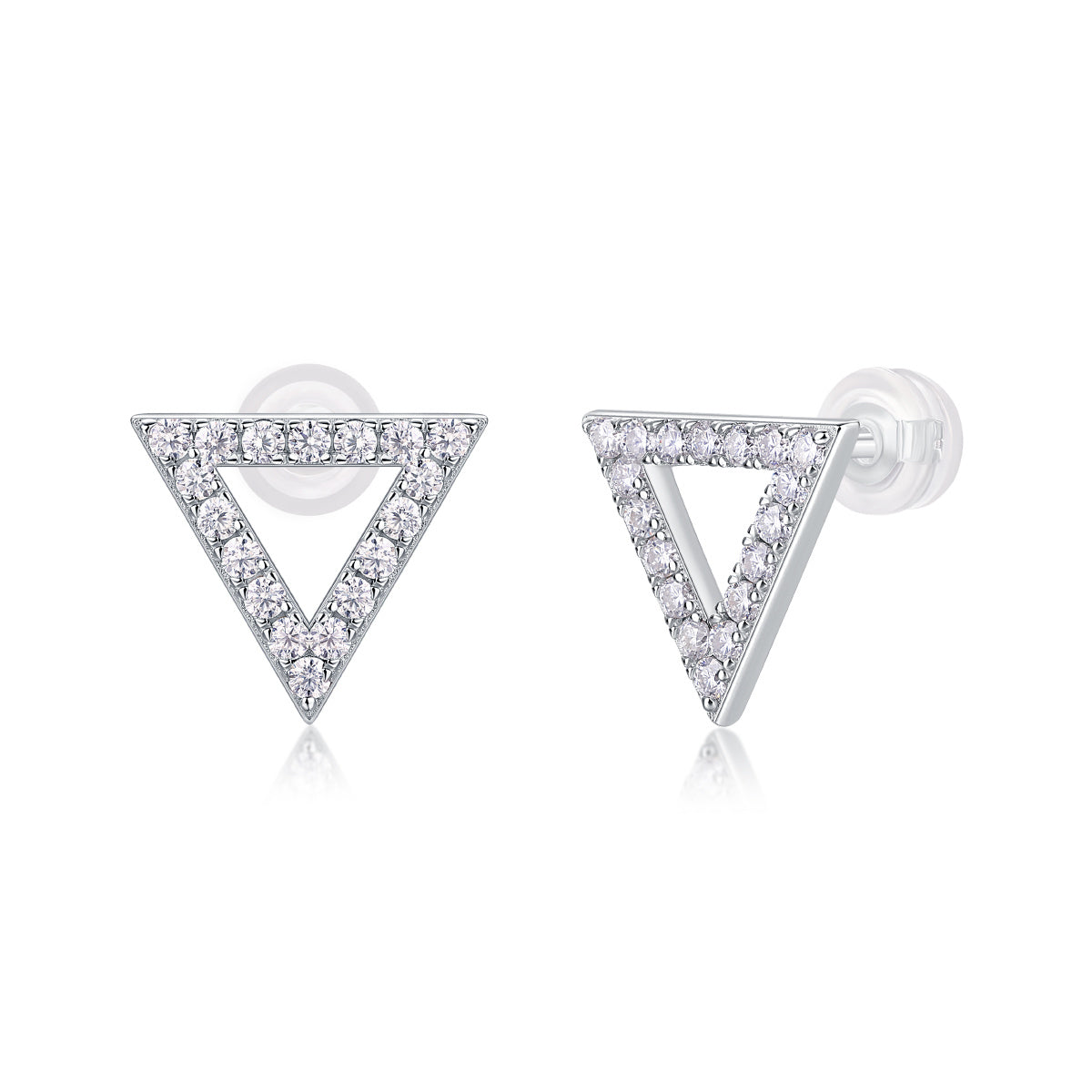 Timeless Spark – Moissanite Silver Stud Earrings