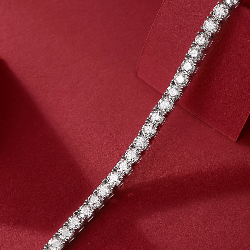 Celestial Veil – Silver Moissanite Bracelet