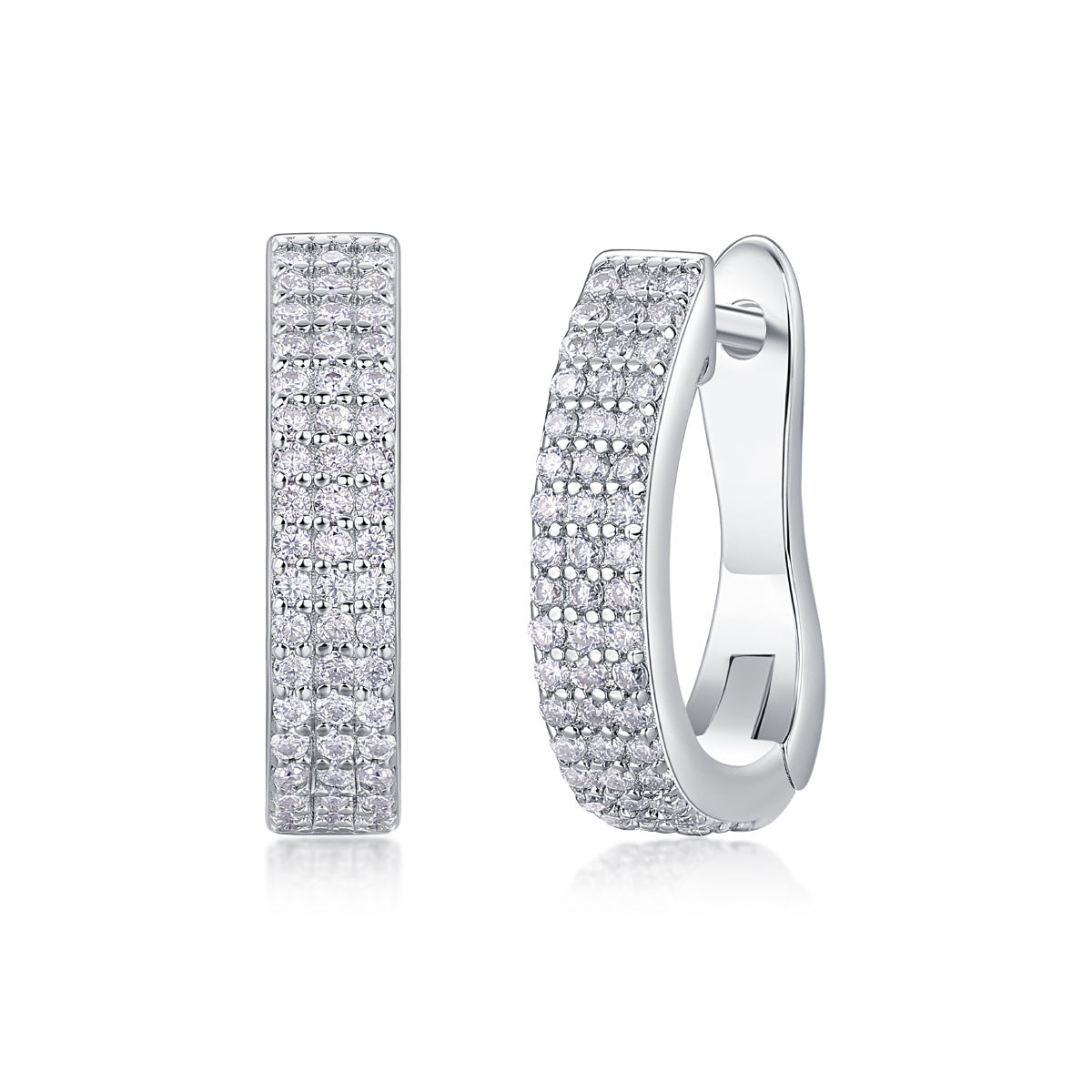 Gentle Rhythm – Moissanite Silver Earrings
