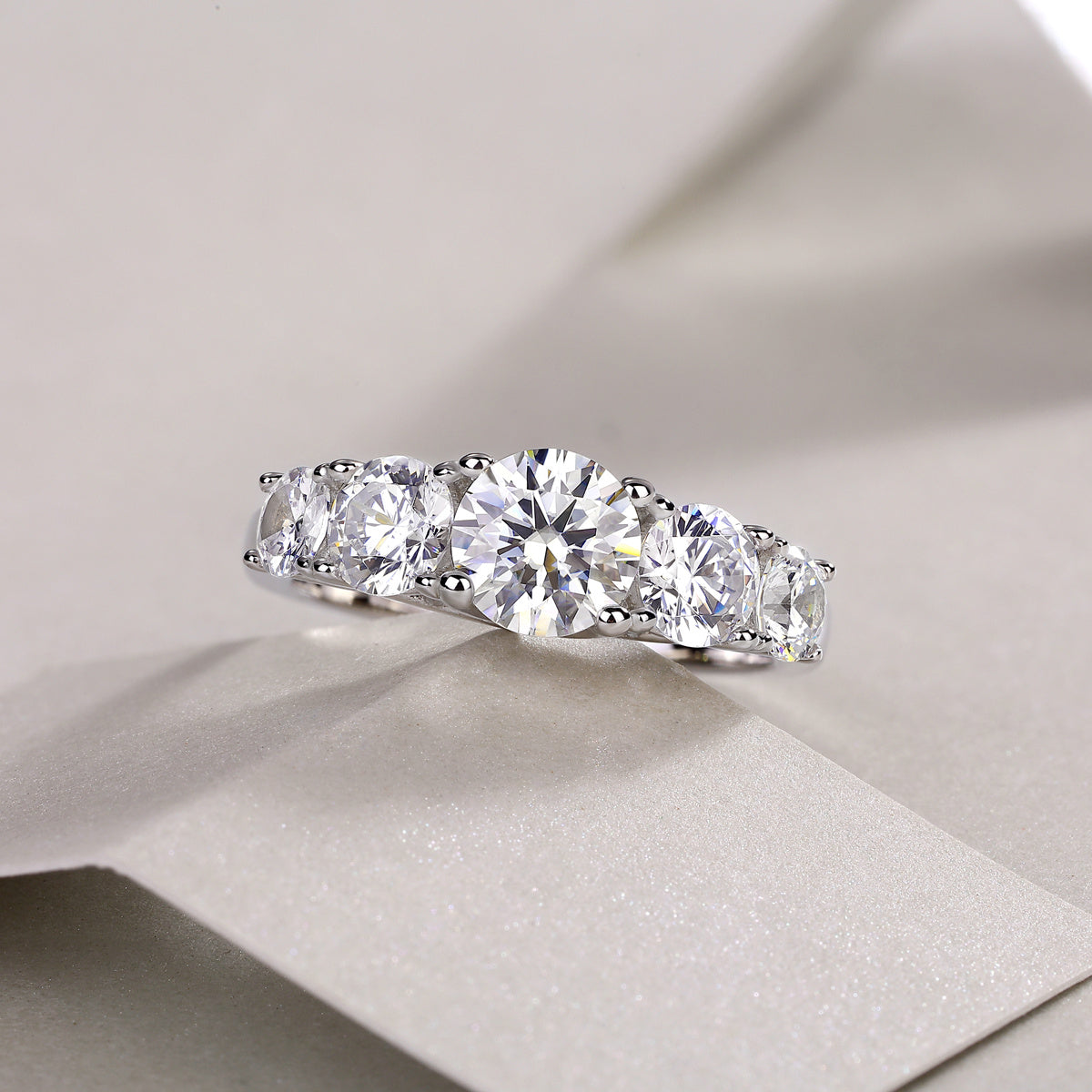 Sparkling Infinity – Moissanite Silver Ring