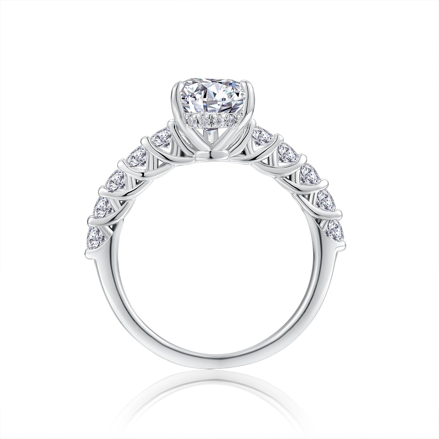 Lunar Tear – Silver Moissanite Ring