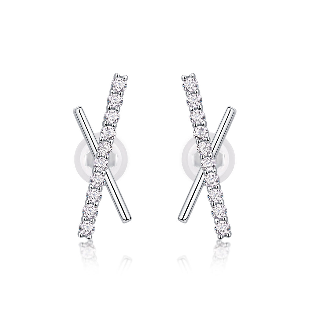 Brilliant Charm – Moissanite Silver Stud Earrings