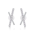 Brilliant Charm – Moissanite Silver Stud Earrings