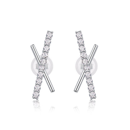 Brilliant Charm – Moissanite Silver Stud Earrings
