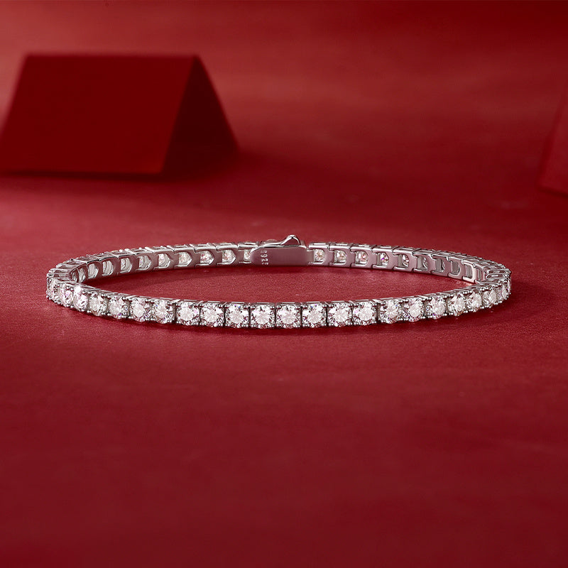 Celestial Veil – Silver Moissanite Bracelet