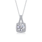 Celestial Cube – Moissanite Silver & Platinum Pendant