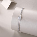 Steadfast Glow – Silver Moissanite Bracelet