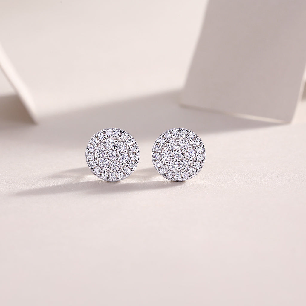 Stellar Whispers – Silver Moissanite Stud Earrings