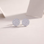 Stellar Whispers – Silver Moissanite Stud Earrings