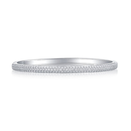Moonlit Whisper – Moissanite Silver Bracelet