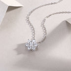 Snowflakes Fluttering - A Fashionable And Luxurious Diamond Jewelry Pendant Set With Moissanite S925 Sterling Silver And Platinum Plating