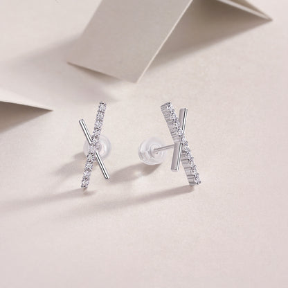 Brilliant Charm – Moissanite Silver Stud Earrings