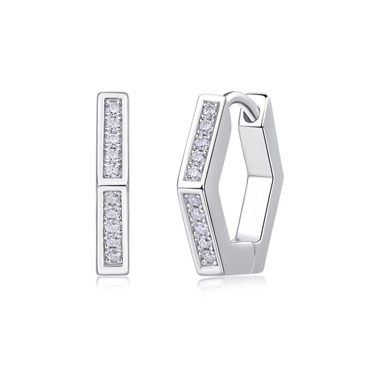 Celestial Spark – Moissanite Sterling Silver Stud Earrings