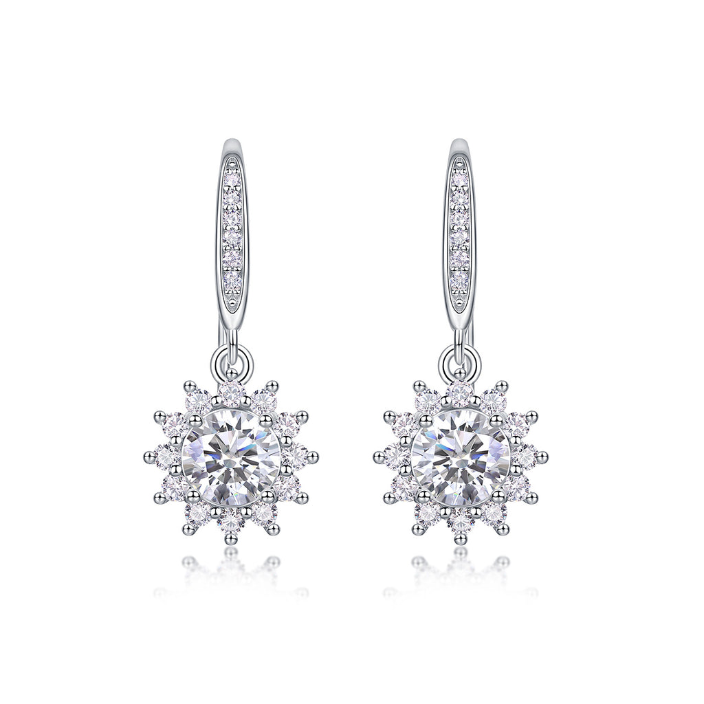 Luxe Harmony – Moissanite Sterling Silver Earrings Set
