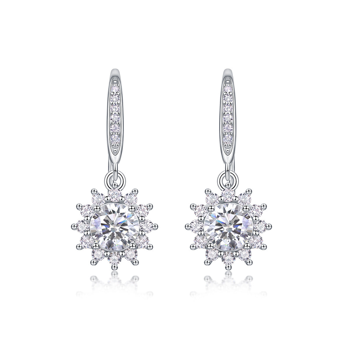 Luxe Harmony – Moissanite Sterling Silver Earrings Set