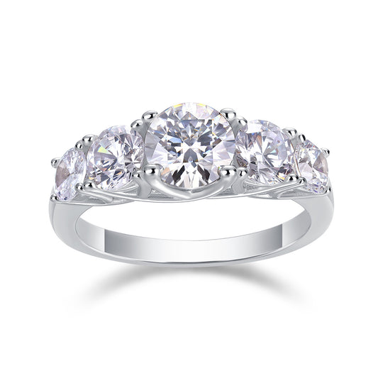 Sparkling Infinity – Moissanite Silver Ring