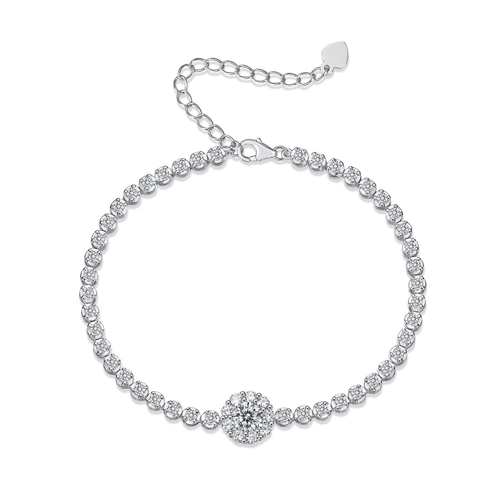 Magpie’s Passage – Silver Moissanite Bracelet