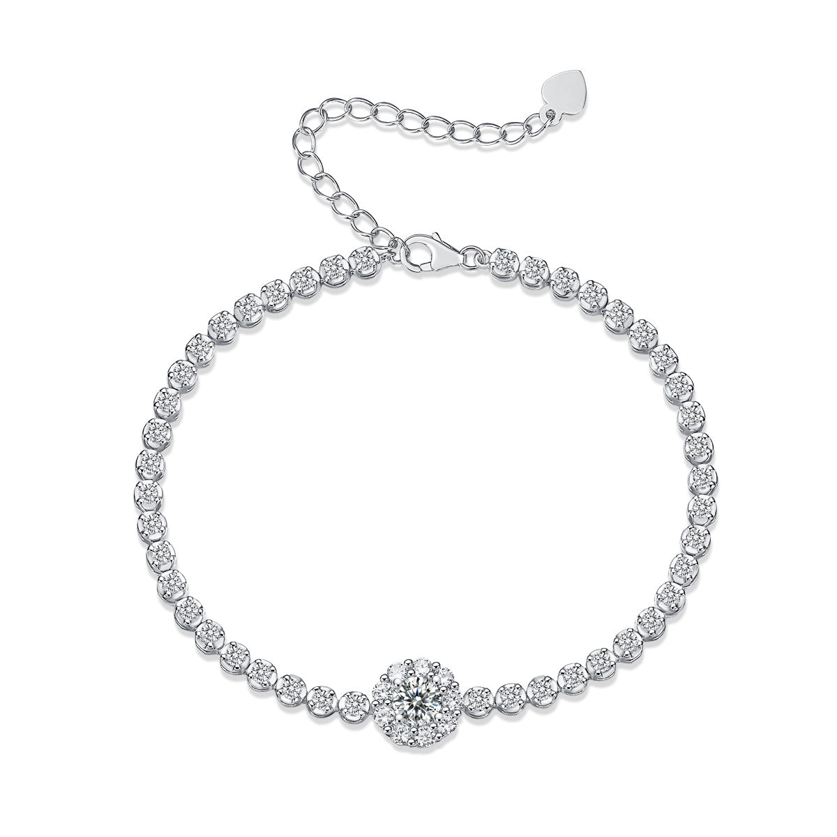Magpie’s Passage – Silver Moissanite Bracelet