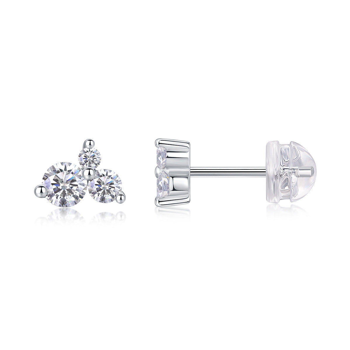 Ocean Whisper – Moissanite Silver Earrings