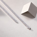 Frosted Serenity – Moissanite Silver Necklace