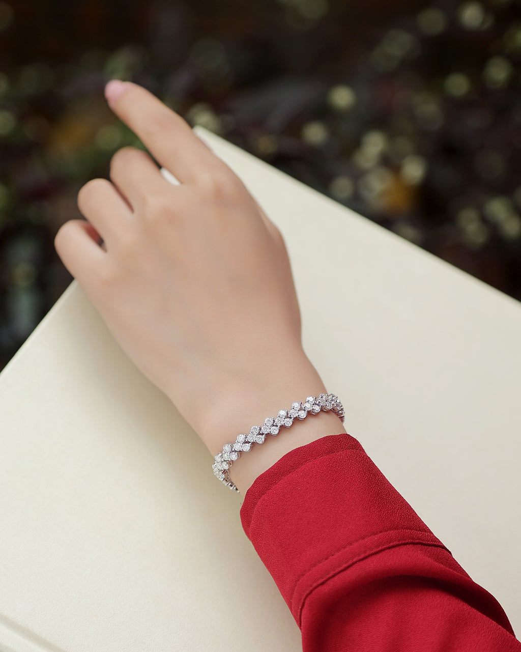 Moonlight Trail – Silver Moissanite Bracelet
