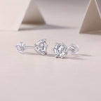 Blossom Radiance – Moissanite Silver Stud Earrings