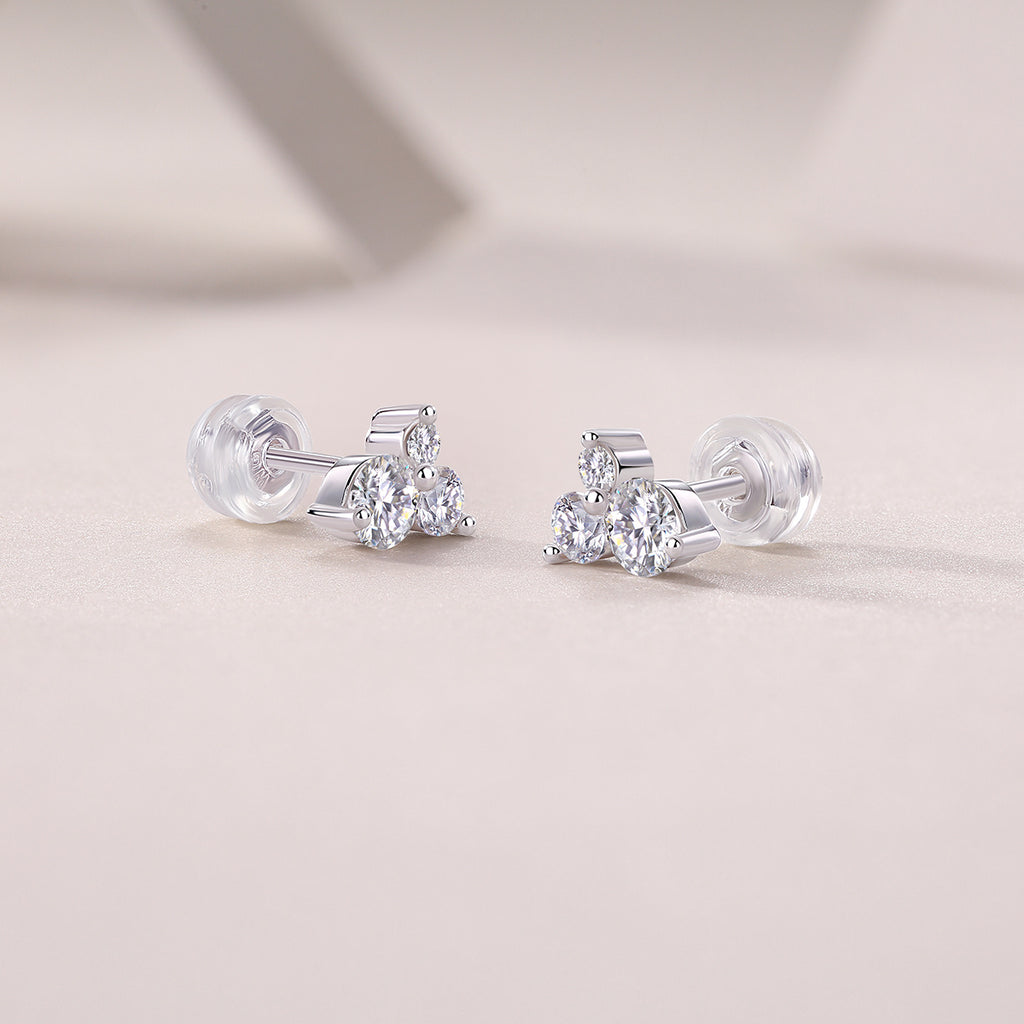 Ocean Whisper – Moissanite Silver Earrings