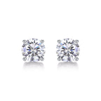 Timeless Spark – Moissanite Silver Stud Earrings