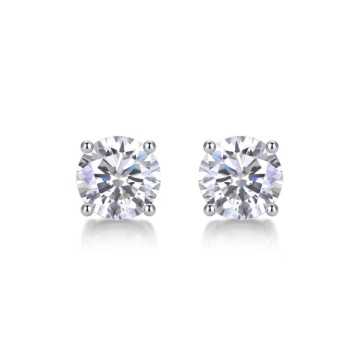 Timeless Spark – Moissanite Silver Stud Earrings