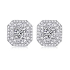 Radiant Luxe – Moissanite Silver Stud Earrings