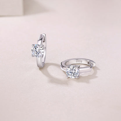Heart’s Whisper – Moissanite Silver Earrings