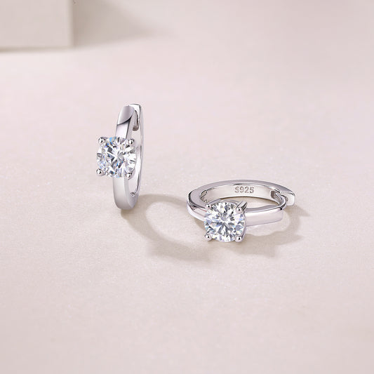 Heart’s Whisper – Moissanite Silver Earrings
