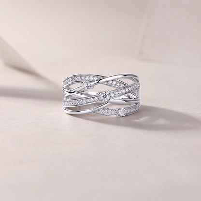 Celestial Glow – Moissanite Silver Ring