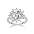 Sunflower  - Moissanite Silver Ring