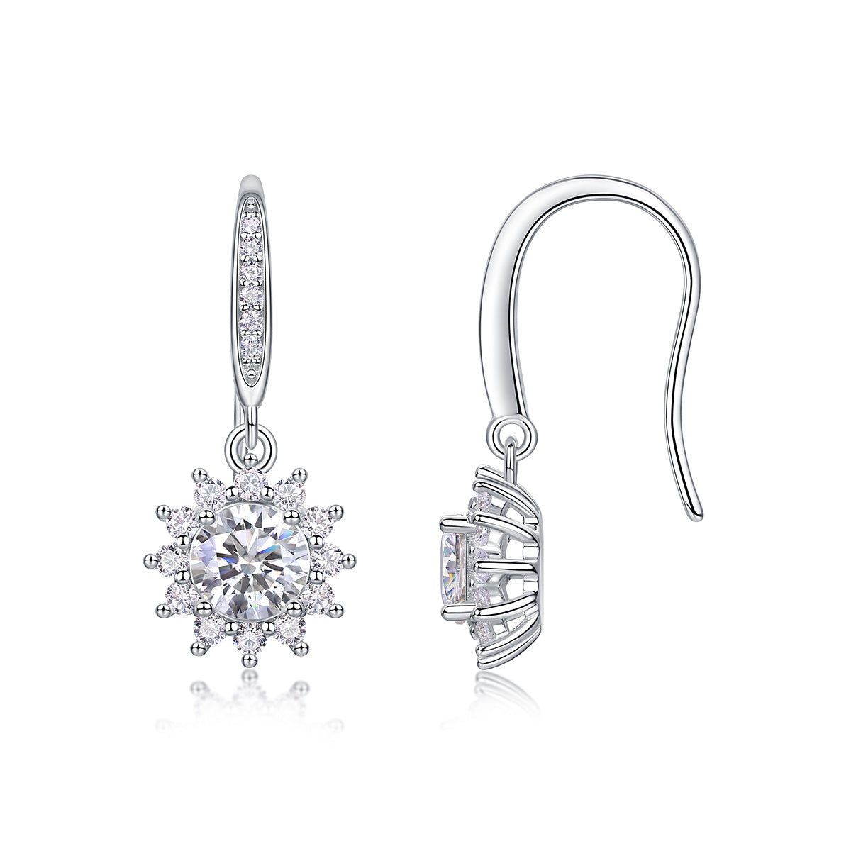 Luxe Harmony – Moissanite Sterling Silver Earrings Set