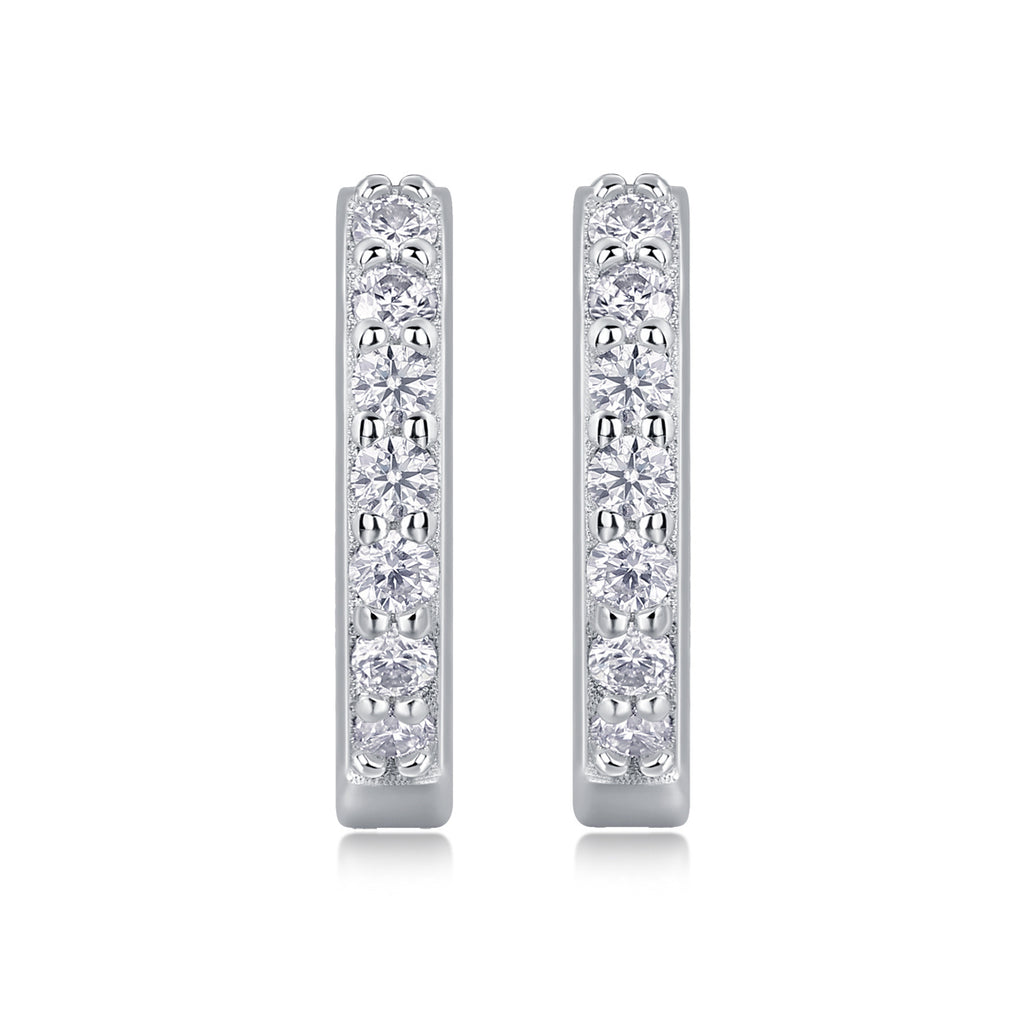 Radiant Resolve – Moissanite Silver Earrings